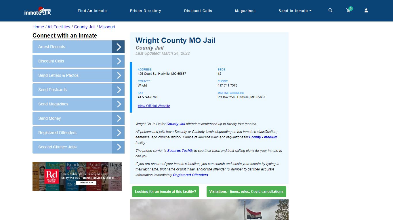 Wright County MO Jail - Inmate Locator - Hartville, MO