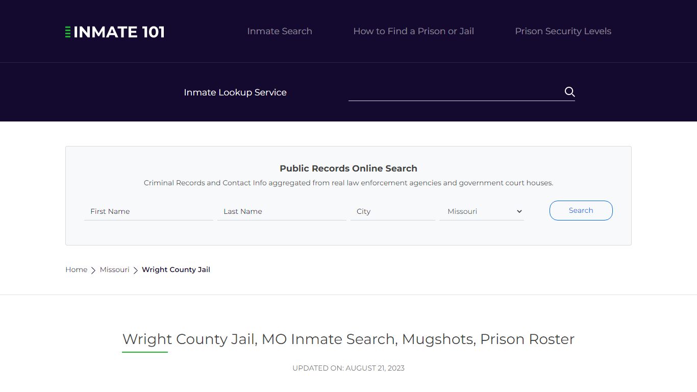 Wright County Jail, MO Inmate Search, Mugshots, Prison Roster