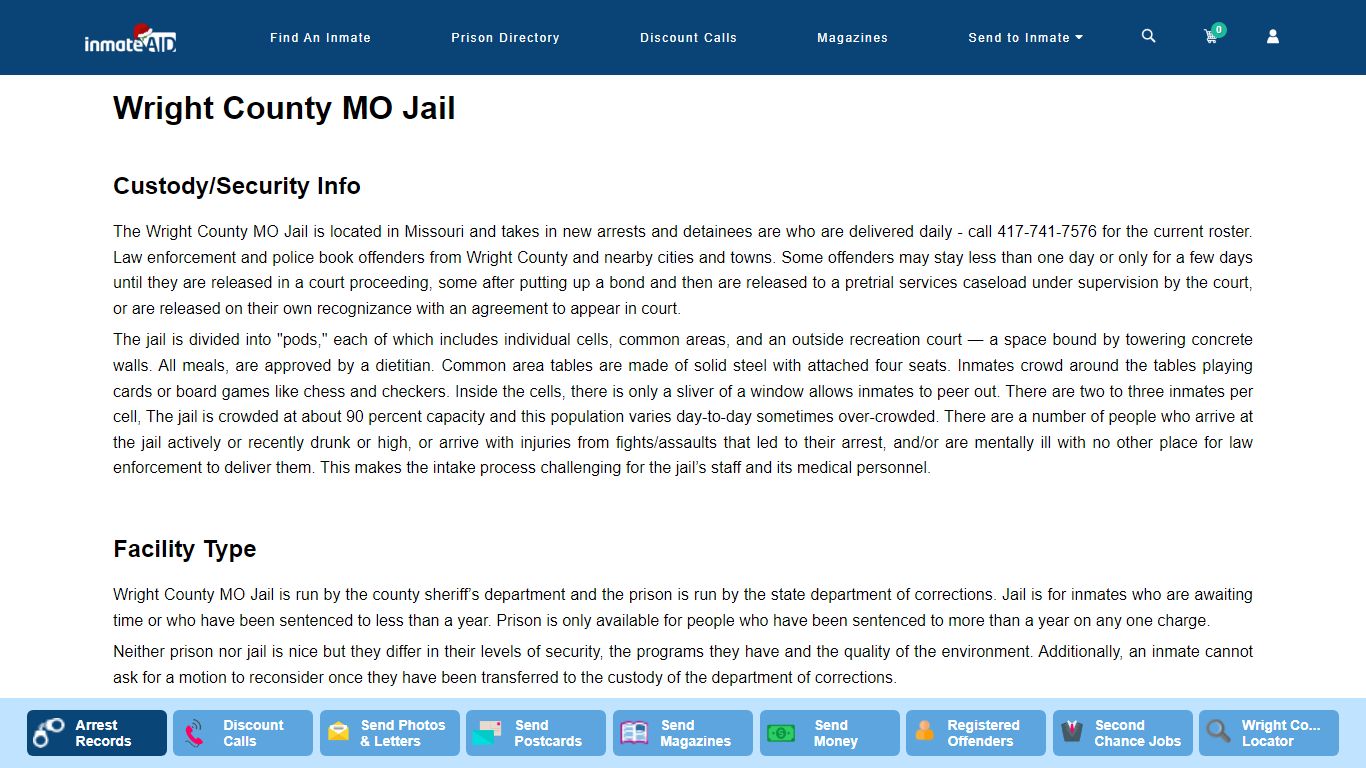 Wright County MO Jail - InmateAid